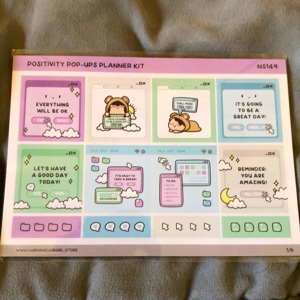 Hubman and Chubgirl Positivity Popup Planner Kit and Gratitude Prompt Stickers